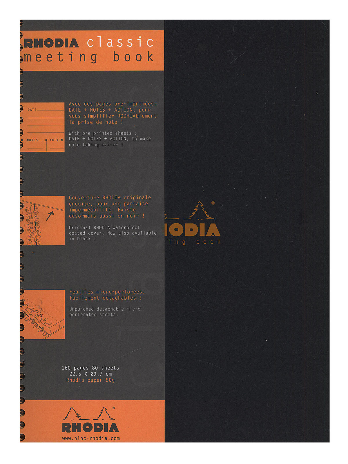 Meeting Books 8 1 4 in. x 11 3 4 in. black 80 sheets