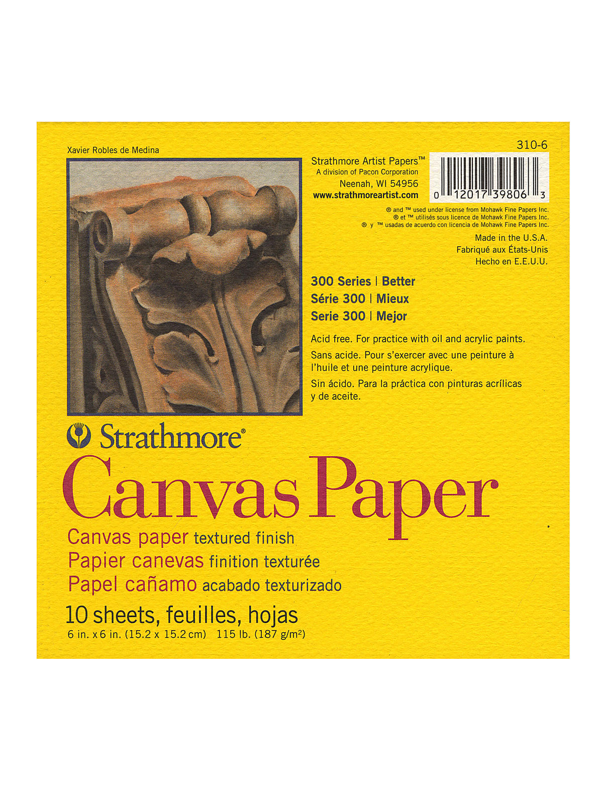 300 Series Canvas Pads 6 In. X 6 In. 10 Sheets