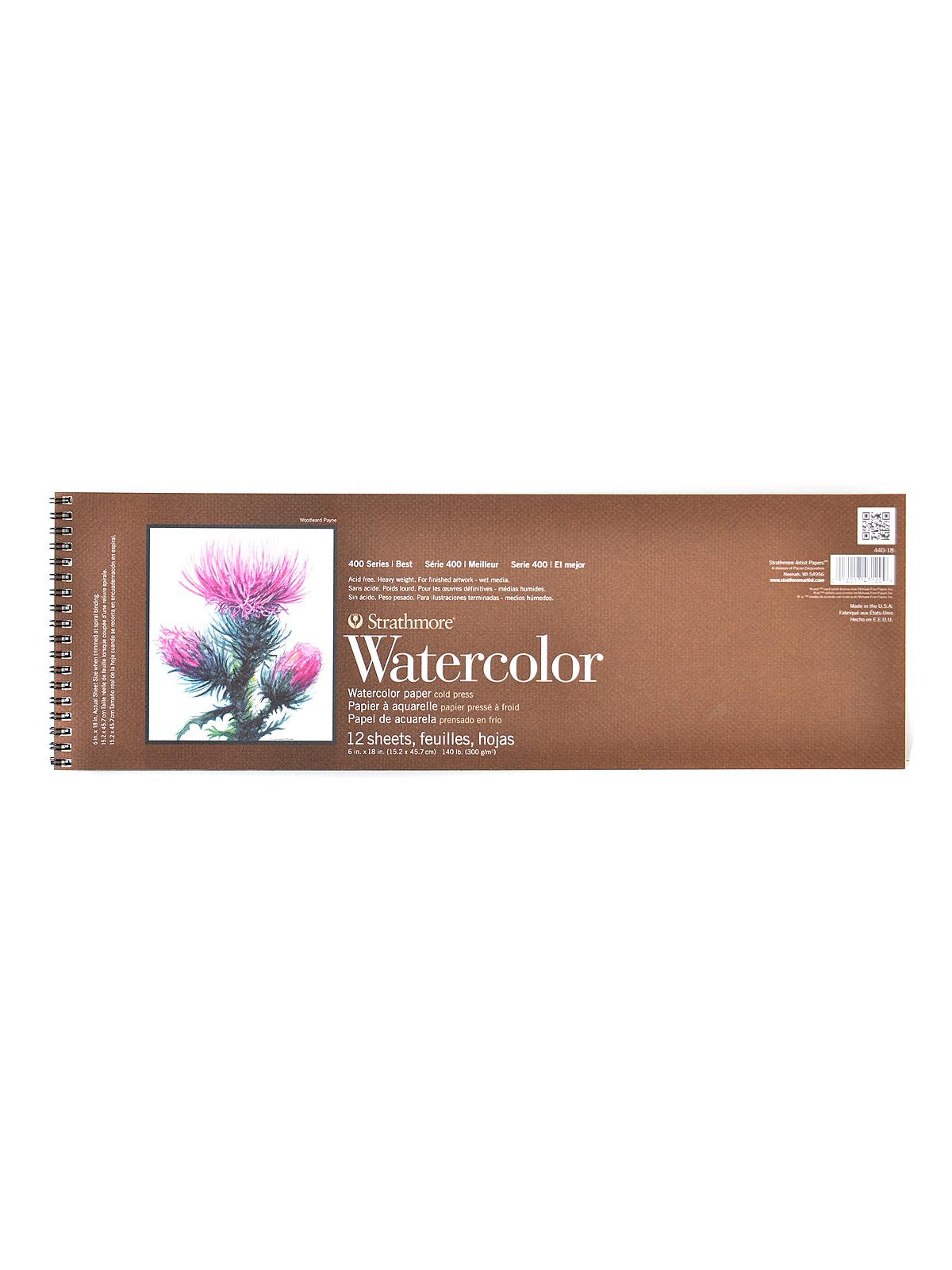 400 Series Watercolor Pad 6 in. x 18 in. pad of 12