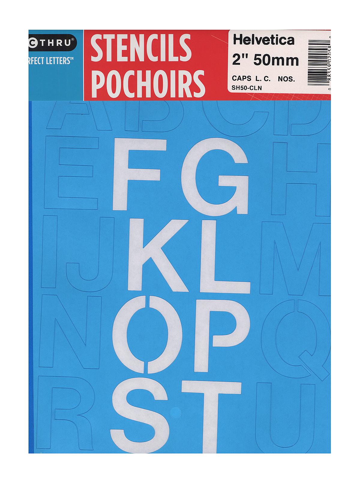 Lettering Stencil Guides capitals, lowercase, and numbers Helvetica 2 in.