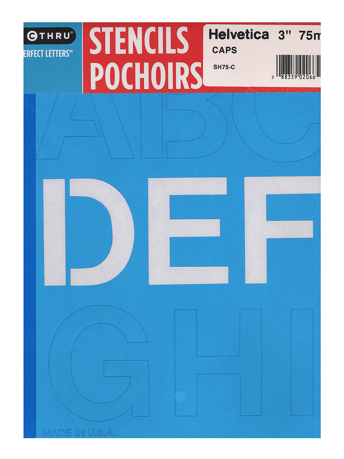 Lettering Stencil Guides capitals Helvetica 3 in.