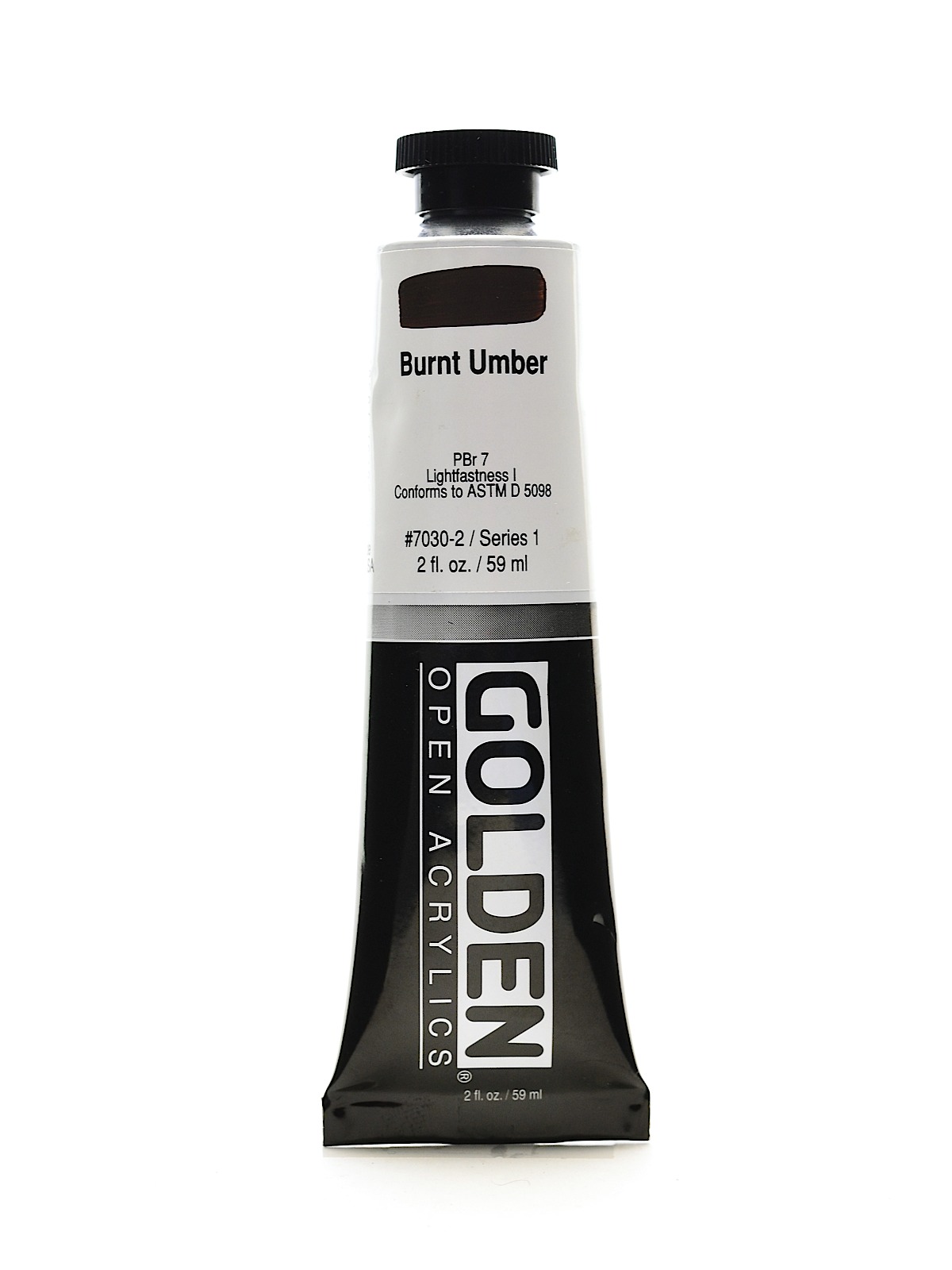 OPEN Acrylic Colors burnt umber 2 oz. tube