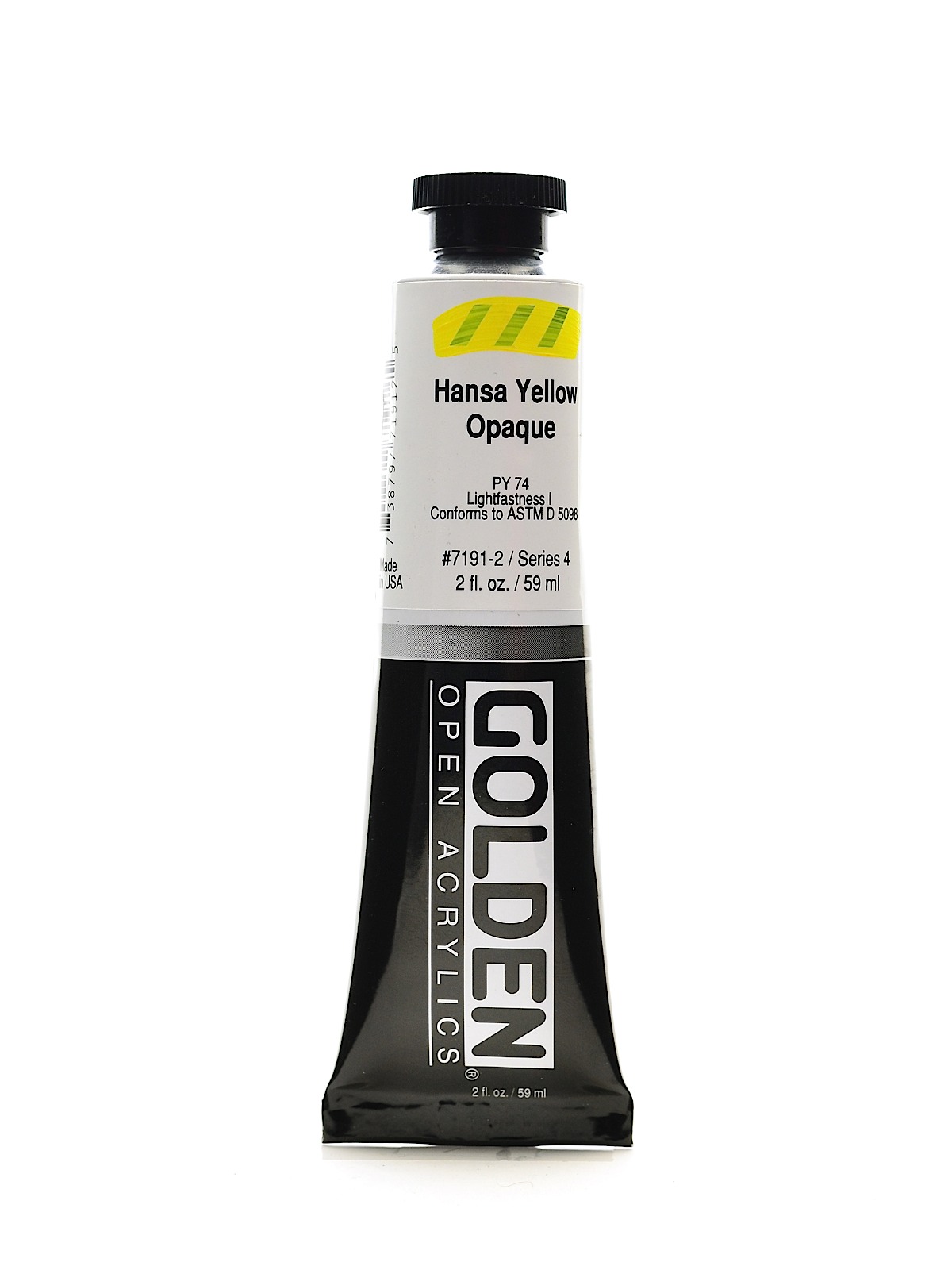 OPEN Acrylic Colors hansa yellow opaque 2 oz. tube