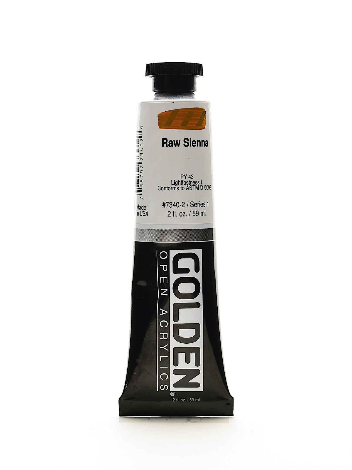 OPEN Acrylic Colors raw sienna 2 oz. tube