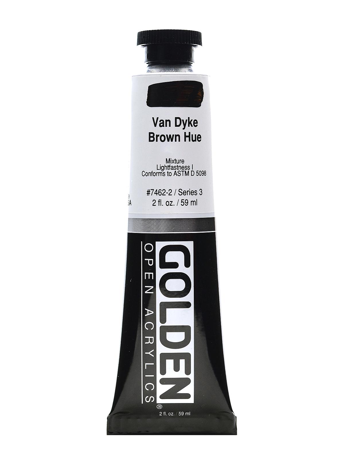 OPEN Acrylic Colors Van Dyke Brown Hue 2 oz. tube