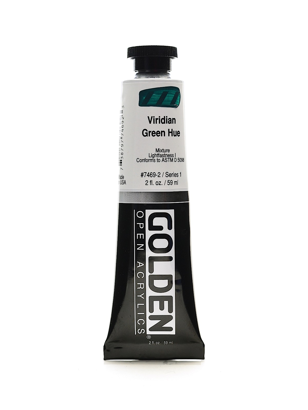 OPEN Acrylic Colors viridian green hue 2 oz. tube