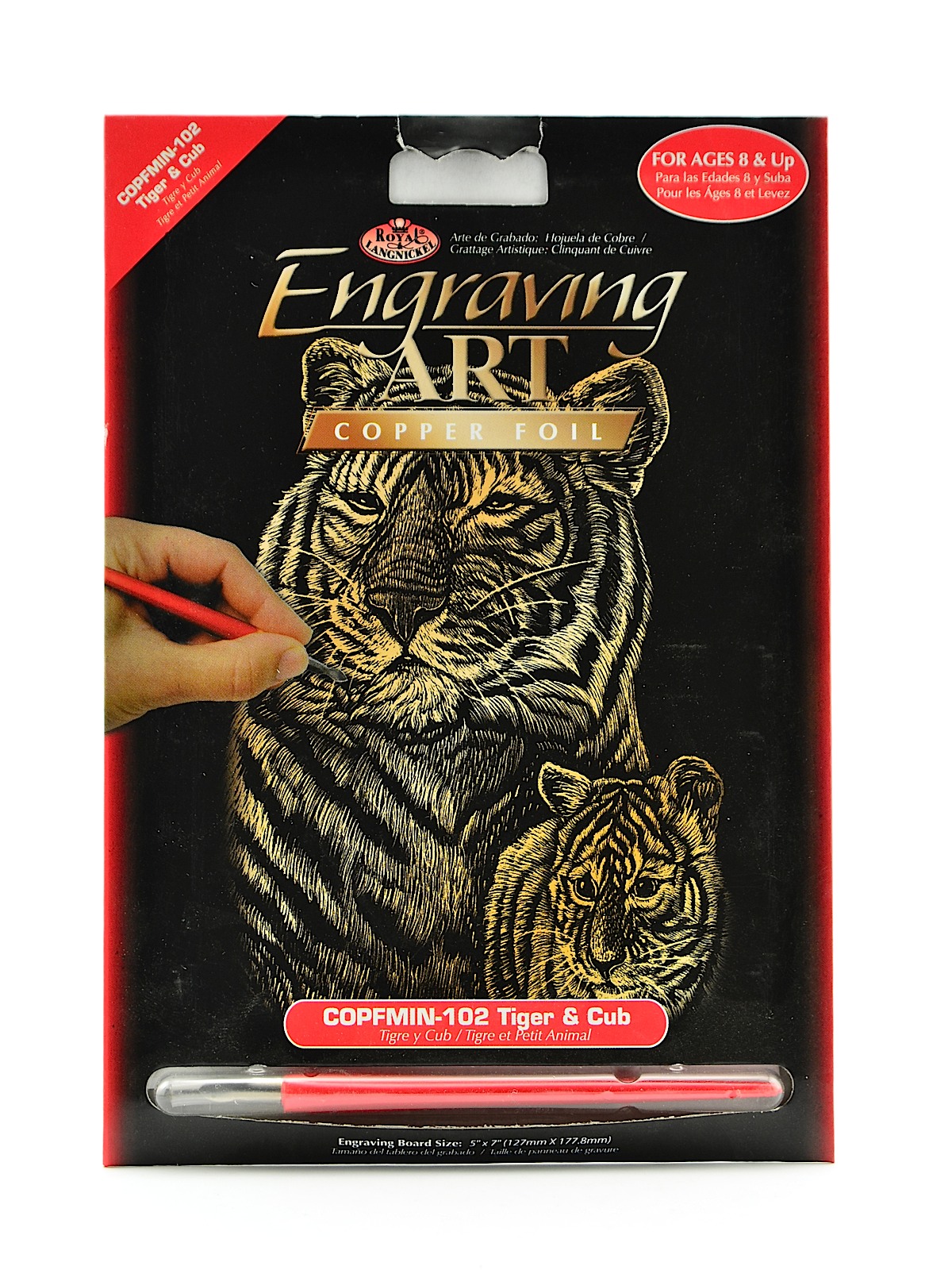 Mini Engraving Art Kits Tiger & Cub Copper
