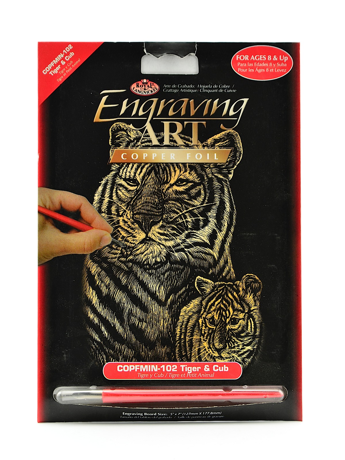 Mini Engraving Art Kits Tiger & Cub copper