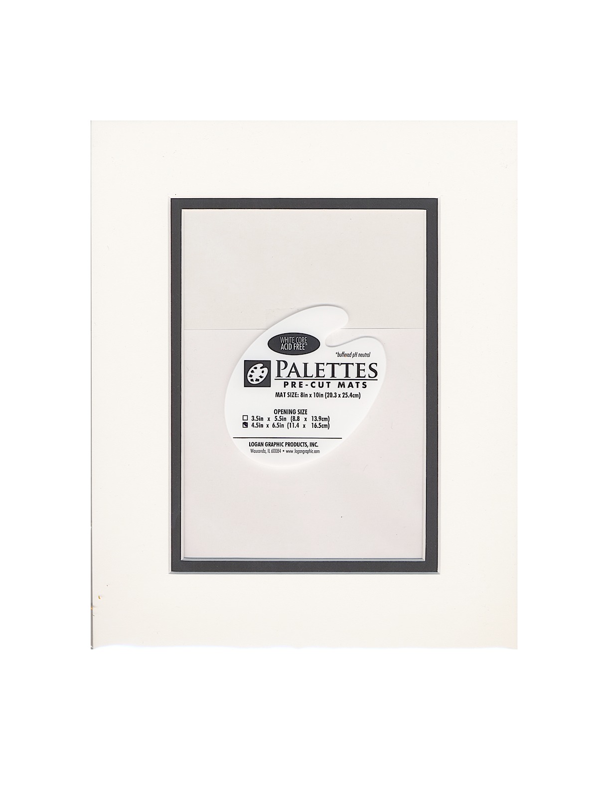 Palettes Pre-Cut Mats double rectangle seashell white smooth black 8 in. x 10 in.