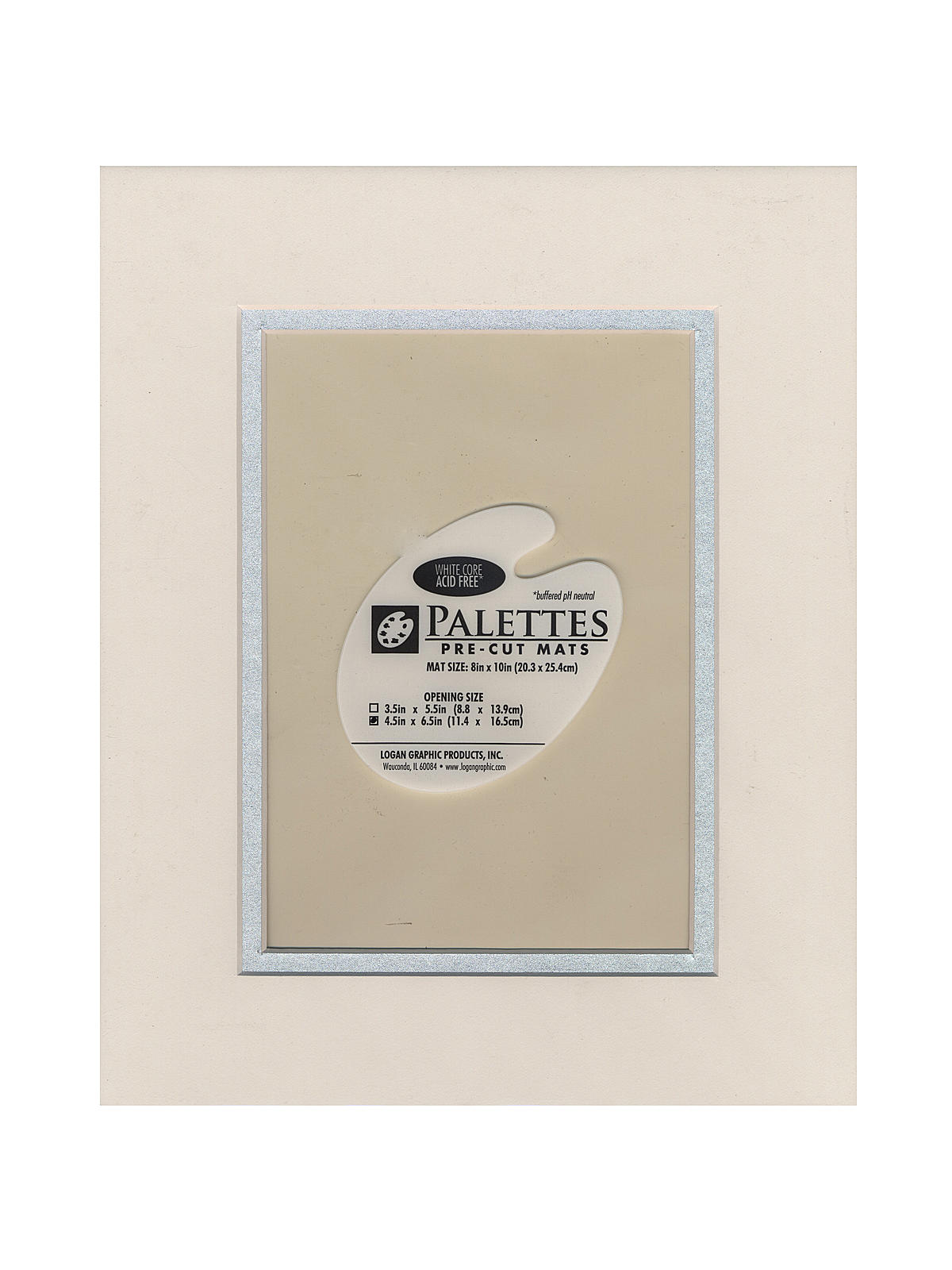 Palettes Pre-Cut Mats double rectangle seashell white   silver 8 in. x 10 in.