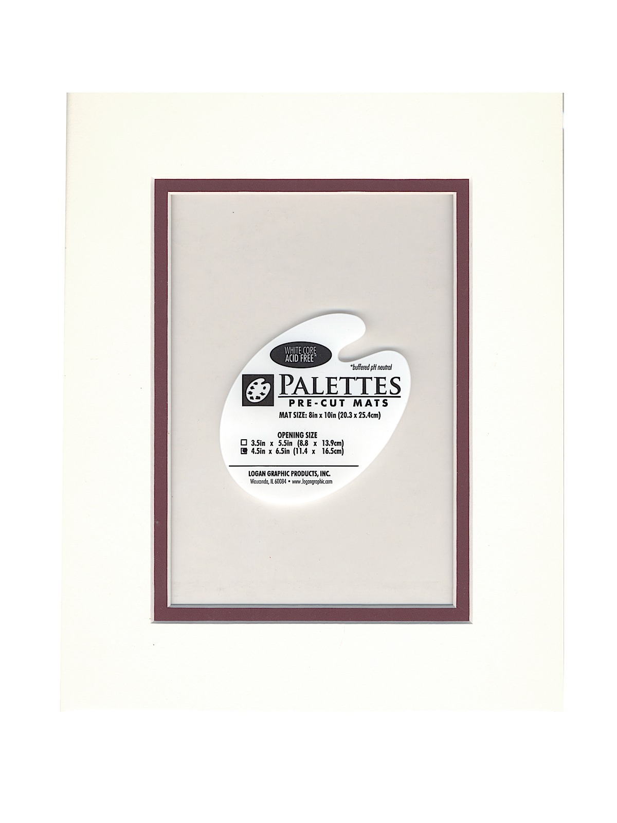 Palettes Pre-Cut Mats double rectangle antique white maroon 11 in. x 14 in.