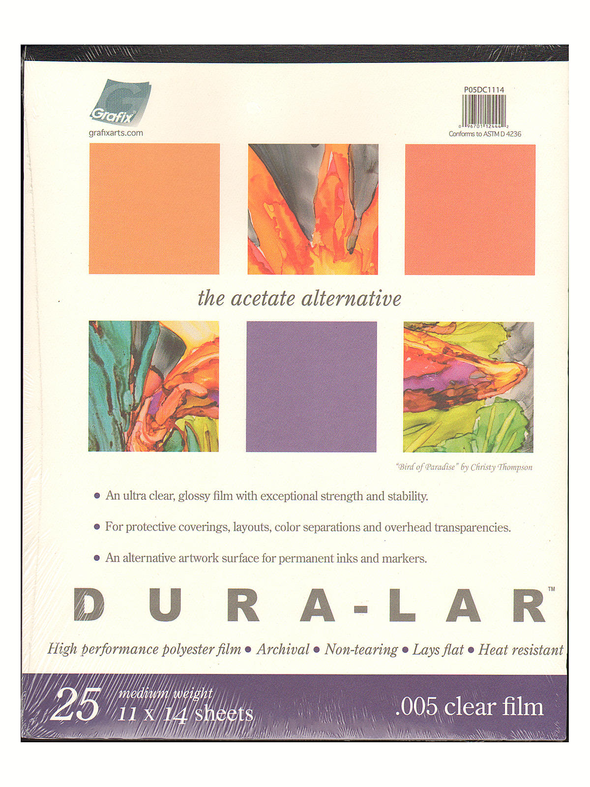 Dura-Lar Acetate Alternative Pads Clear 11 In. X 14 In. 0.005