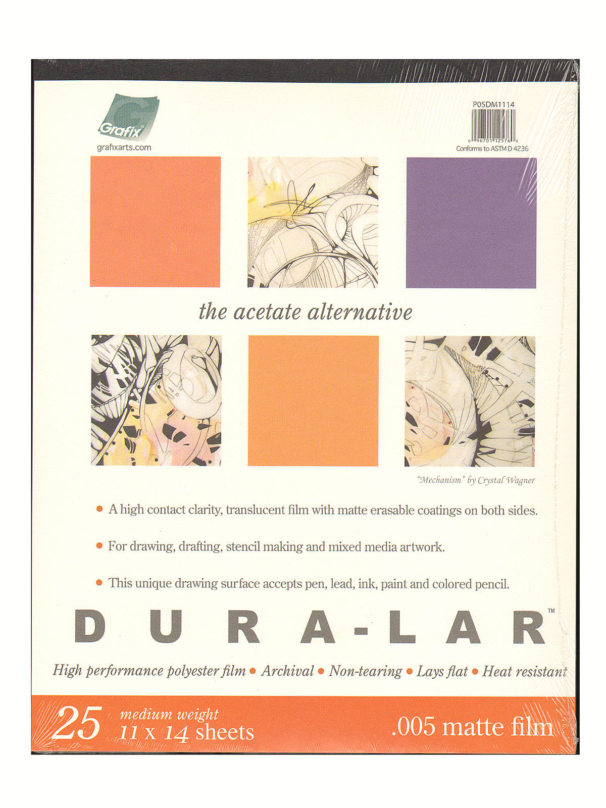 Dura-Lar Acetate Alternative Pads matte 11 in. x 14 in. 0.005