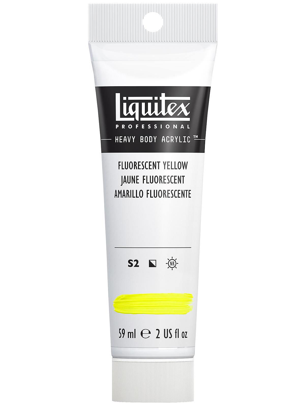 Heavy Body Professional Artist Acrylic Colors fluorescent yellow 2 oz.