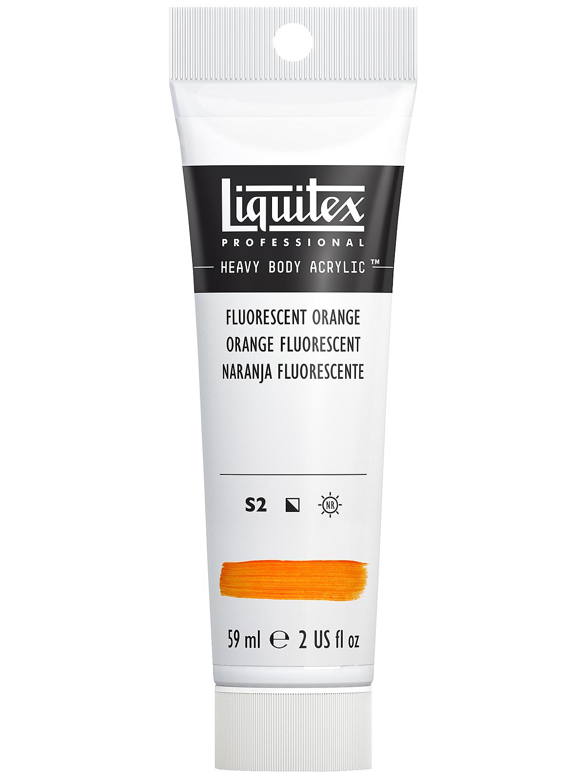 Heavy Body Professional Artist Acrylic Colors fluorescent orange 2 oz.
