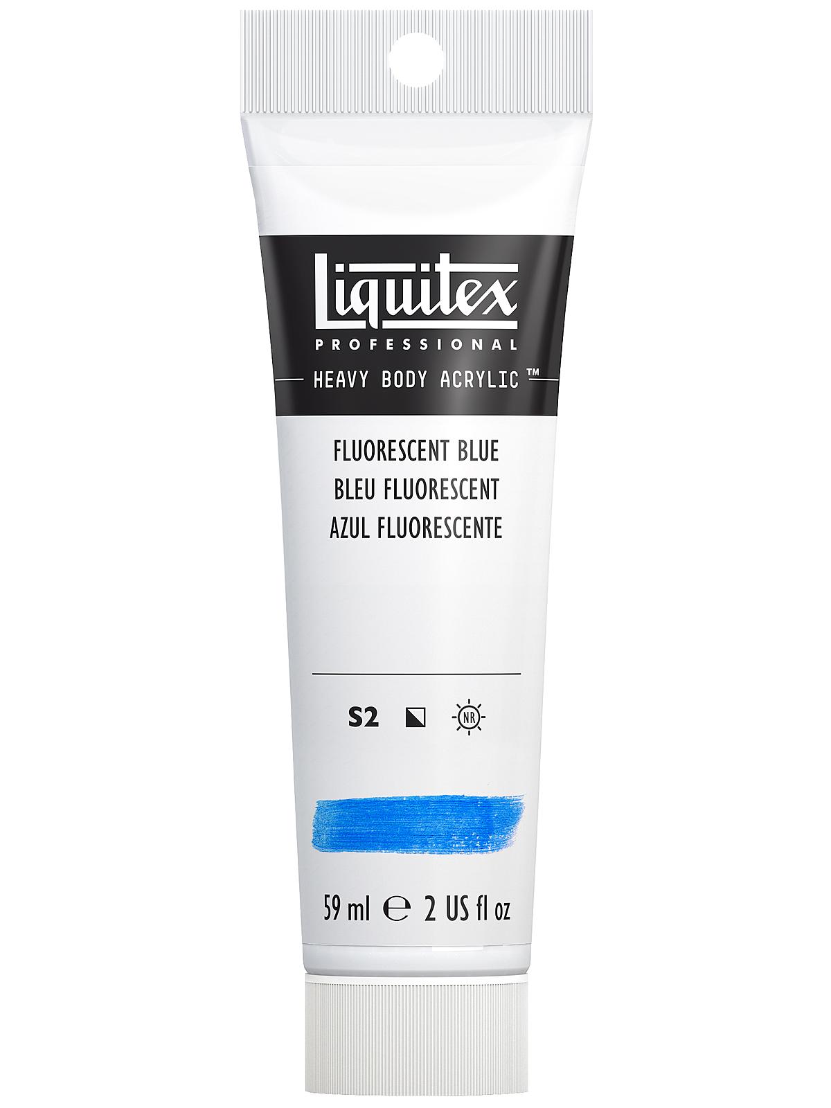 Heavy Body Professional Artist Acrylic Colors fluorescent blue 2 oz.
