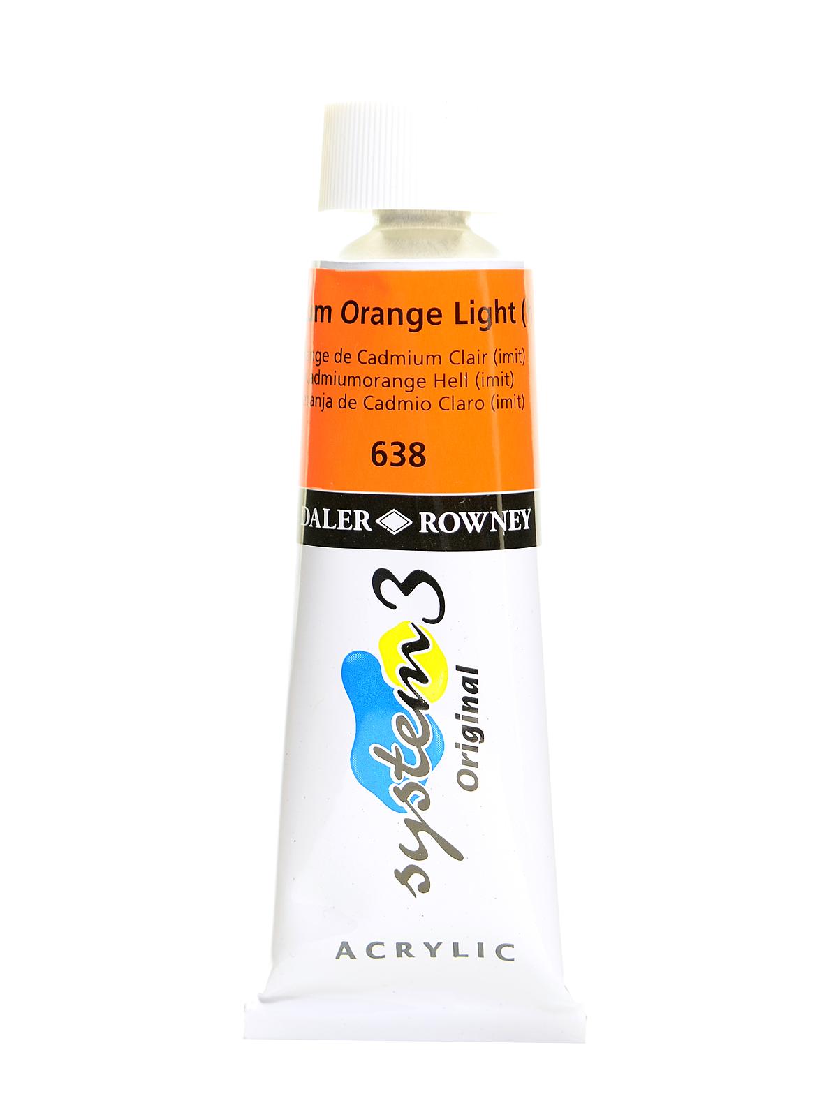 System 3 Acrylic Colour Cadmium Orange Light Hue 75 Ml