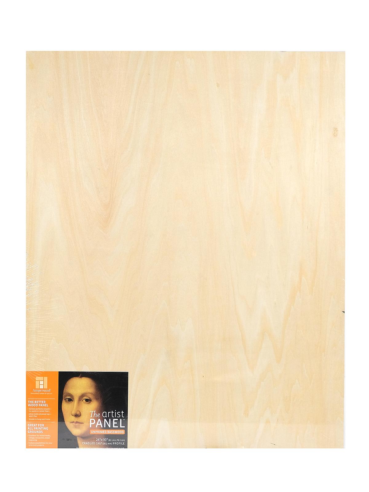 The Artist Panel Unprimed Basswood Cradled Proflie 1 1 2 in. 24 in. x 30 in. each