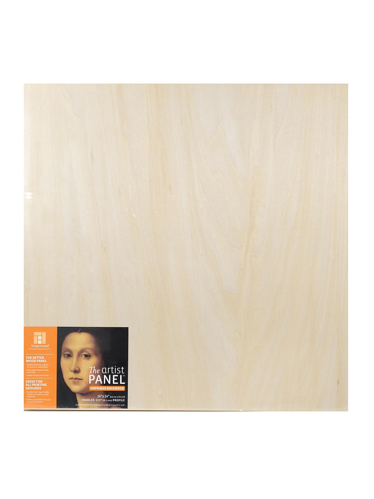 The Artist Panel Unprimed Basswood Cradled Proflie 1 1 2 in. 24 in. x 24 in. each