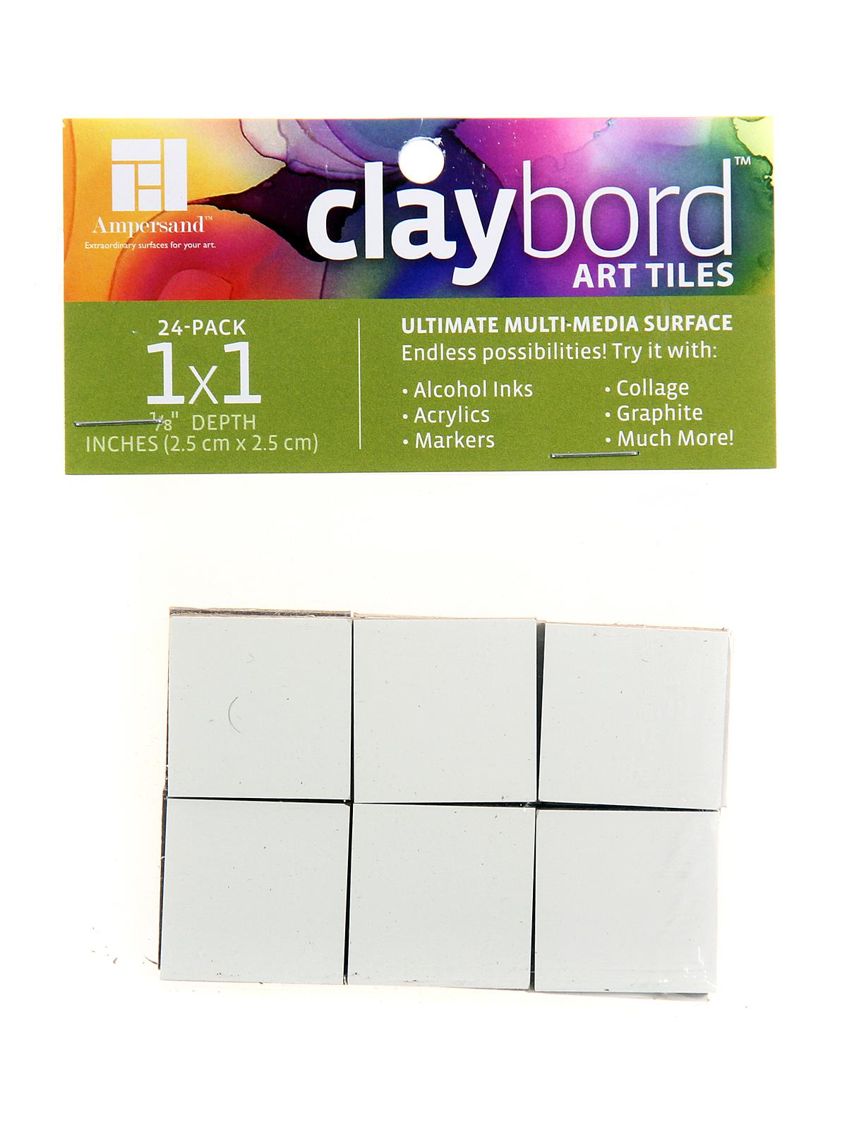 Claybord Artist Tiles 1 8 in. 1 in. x 1 in. pack of 24