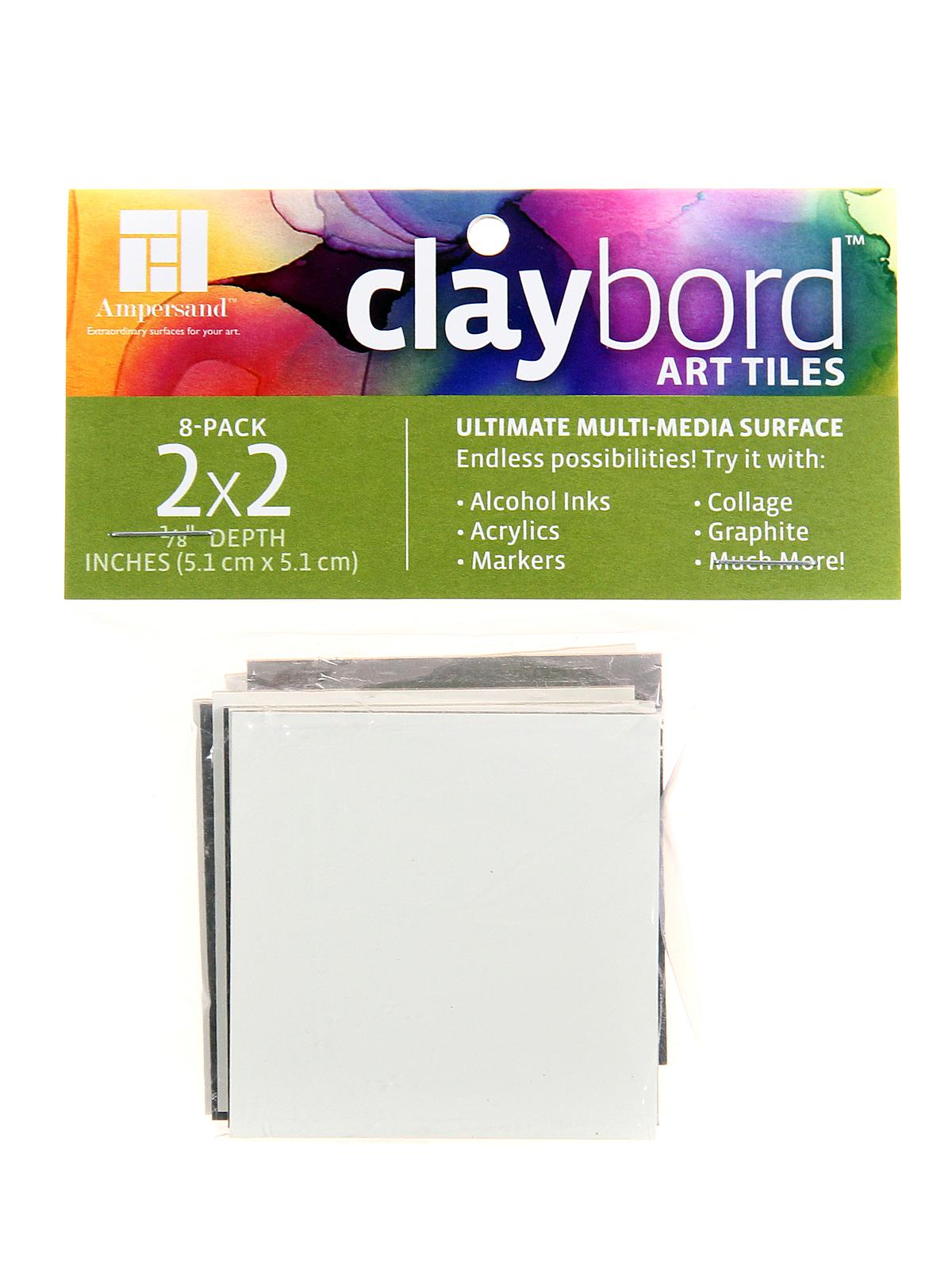 Claybord Artist Tiles 1 8 in. 2 in. x 2 in. pack of 8