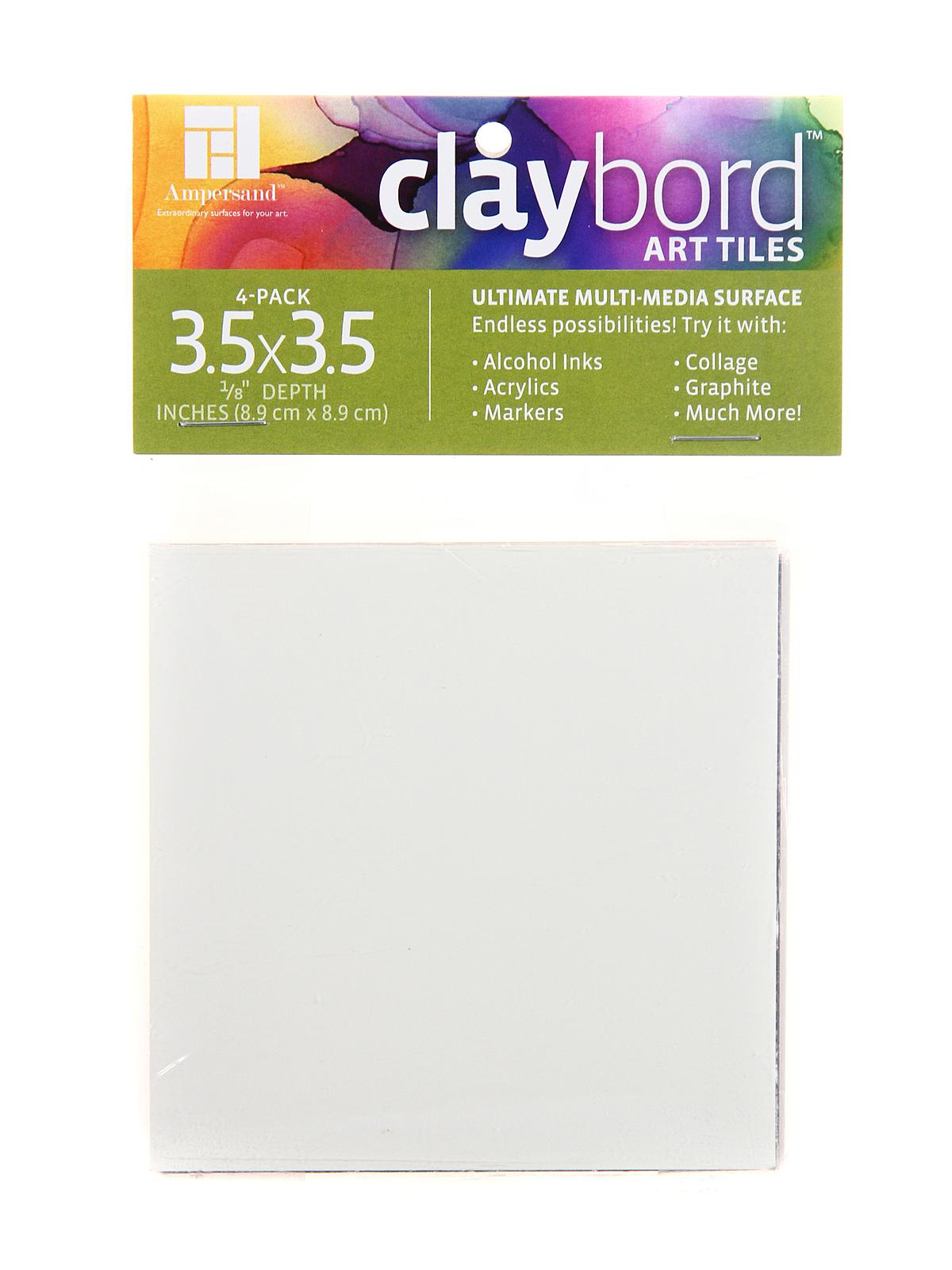 Claybord Artist Tiles 1 8 in. 3 1 2 in. x 3 1 2 in. pack of 4