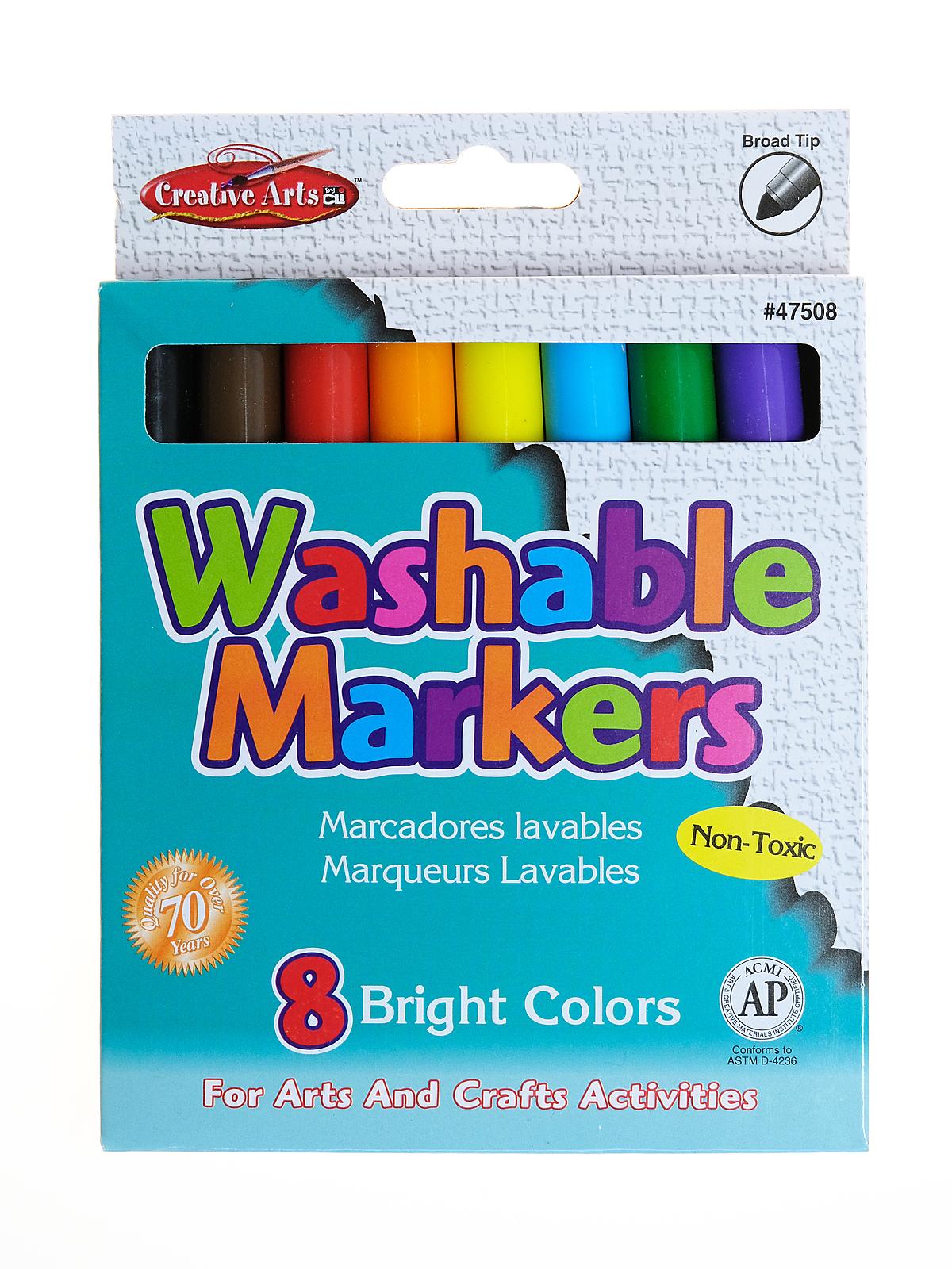 Washable Markers broad assorted pack of 8