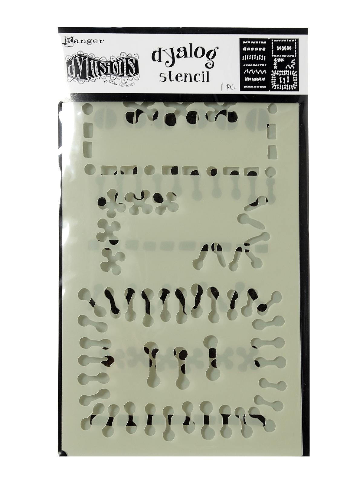 Dylusions Dyalog Stencils stitch it pack of 2