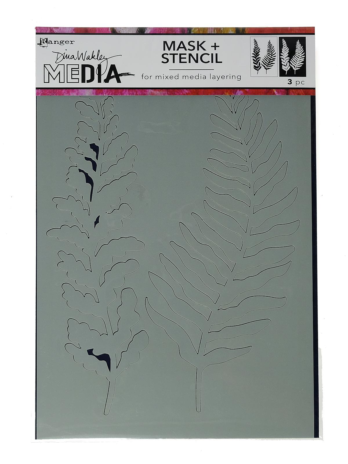 Dina Wakley Media Mask + Stencil 6 in. x 9 in. curly frond