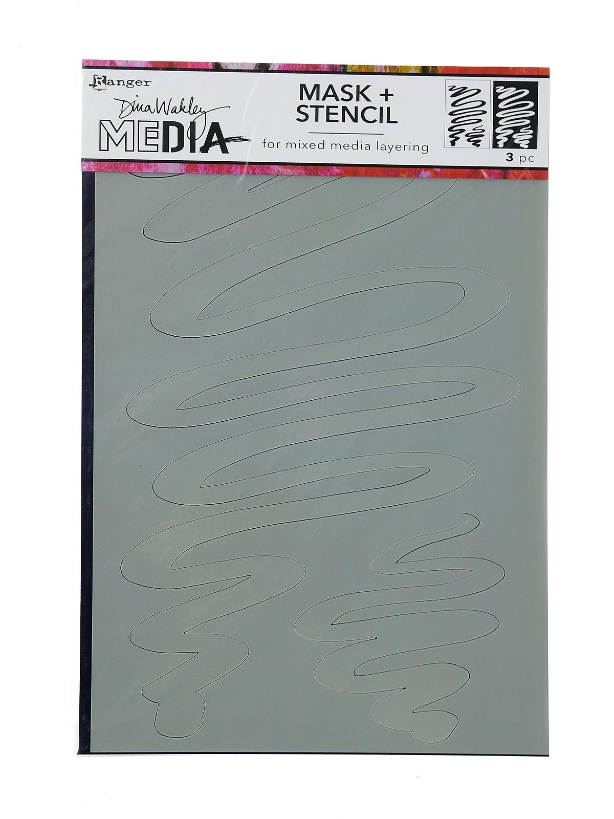 Dina Wakley Media Mask + Stencil 6 in. x 9 in. meandering