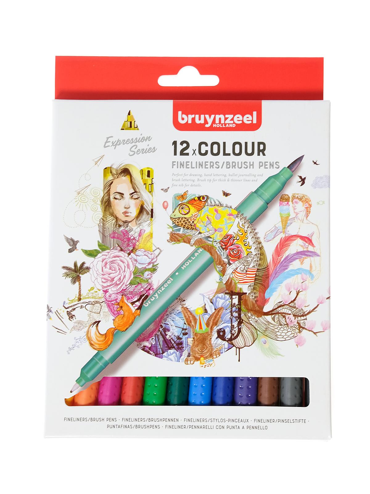 Fineliner Brush Pen Sets set of 12