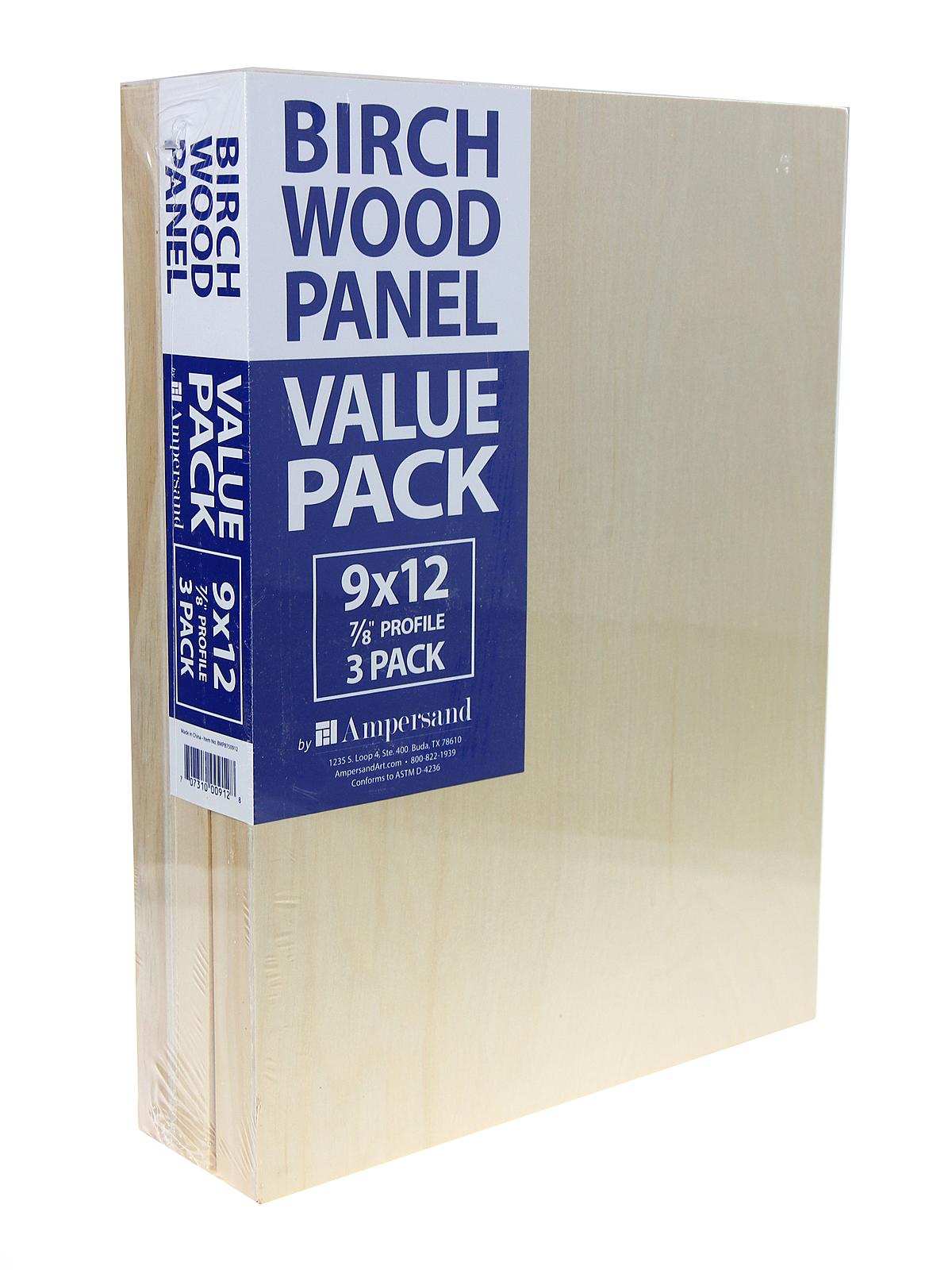 Birch Wood Panel Value Packs 7 8 in. 9 in. x 12 in. pack of 3
