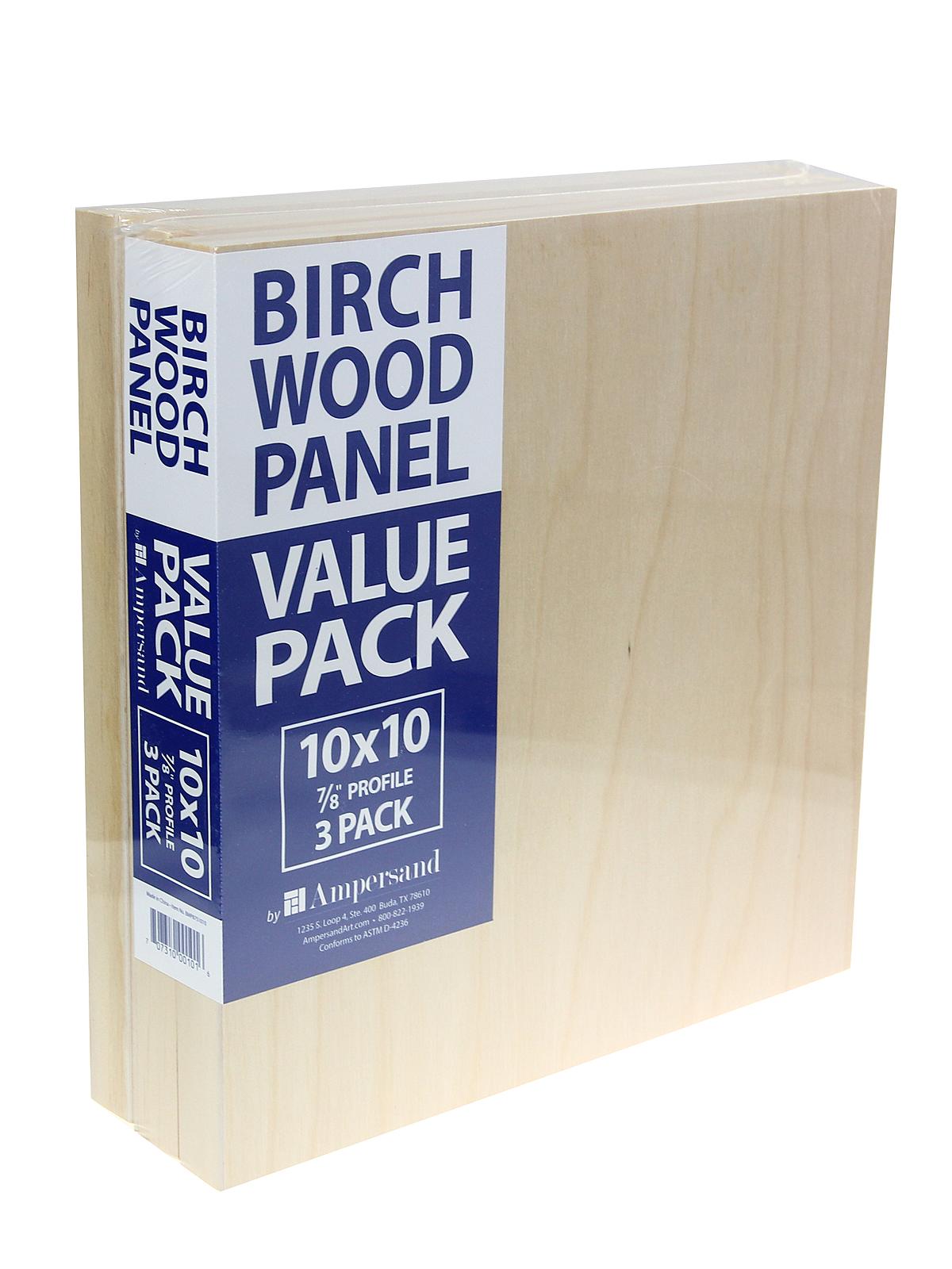 Birch Wood Panel Value Packs 7 8 in. 10 in. x 10 in. pack of 3