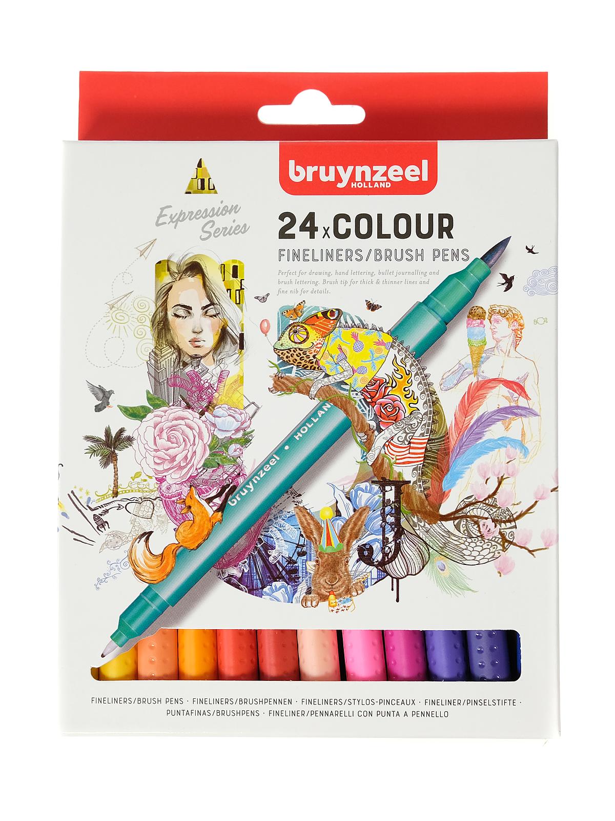 Fineliner Brush Pen Sets set of 24
