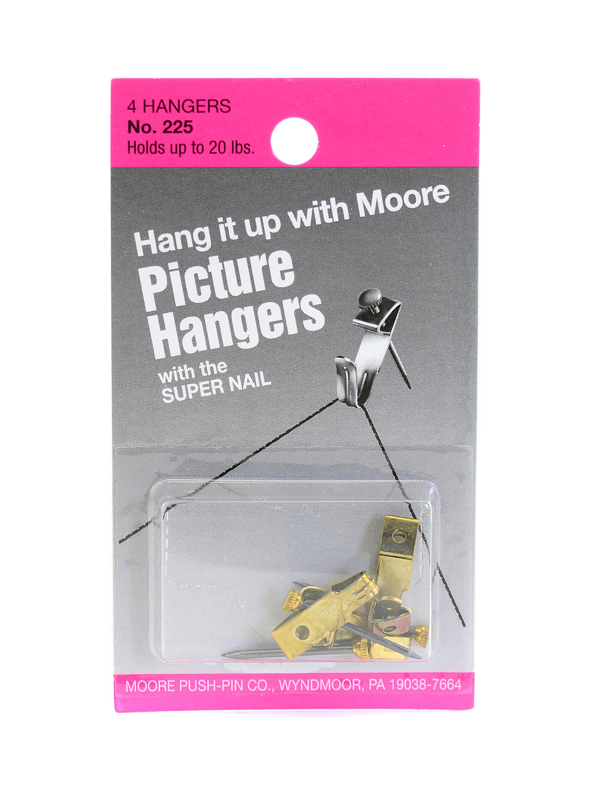 Picture Hangers With Super Nail Super Nails With Picture Hangers (20 Lb. Capacity) Pack Of 4