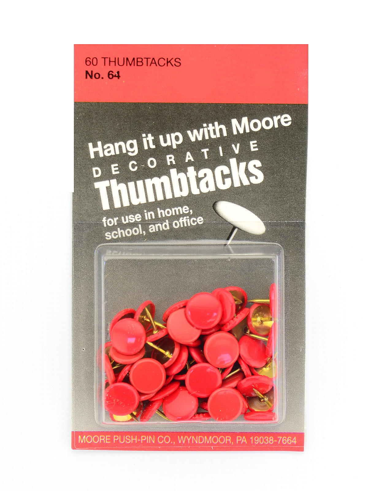 Economy Decorative Thumb Tacks Red Pack Of 60