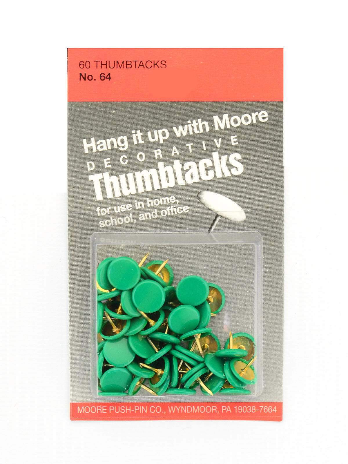 Economy Decorative Thumb Tacks Green Pack Of 60