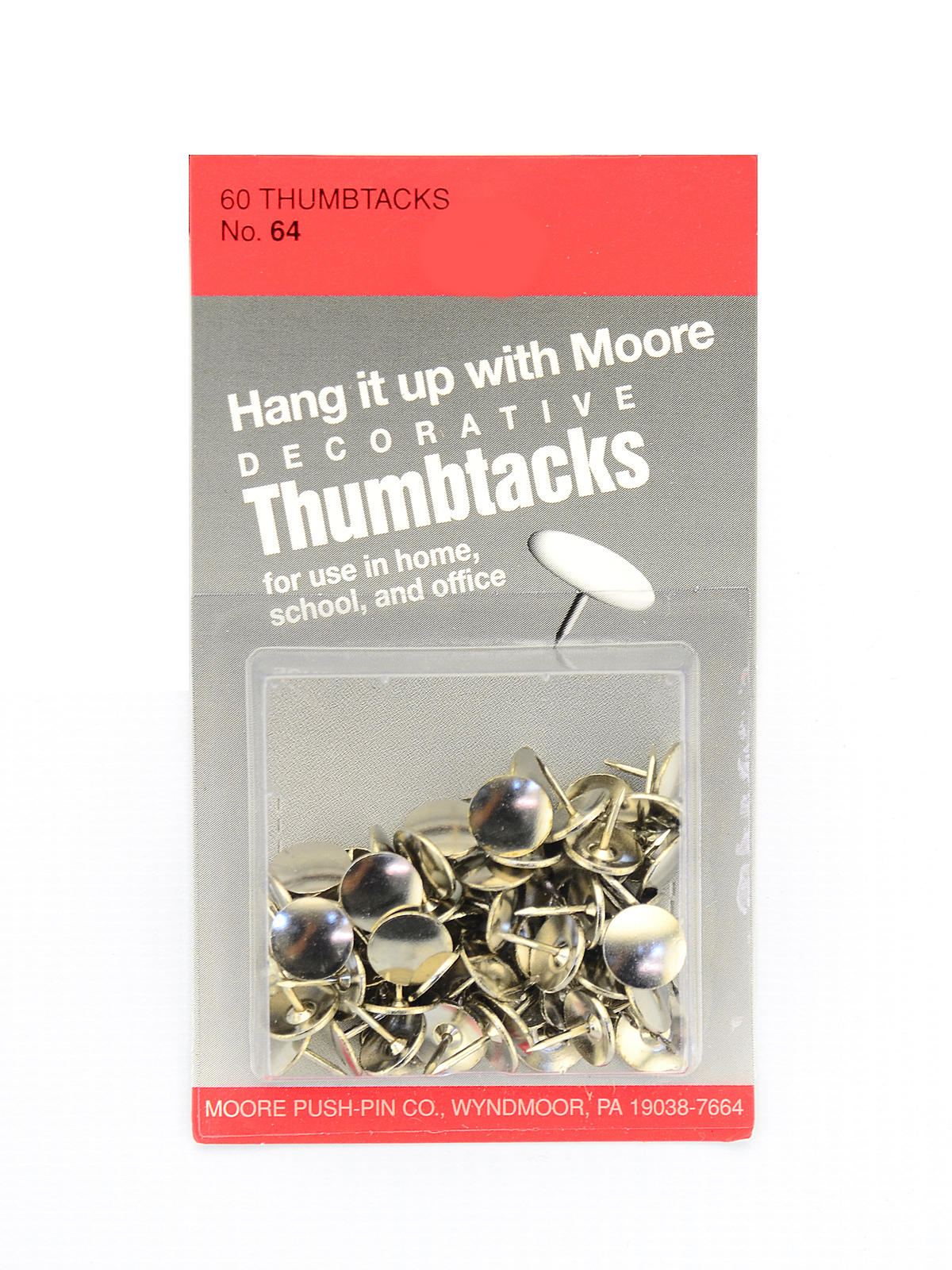 Economy Decorative Thumb Tacks Nickel Pack Of 60