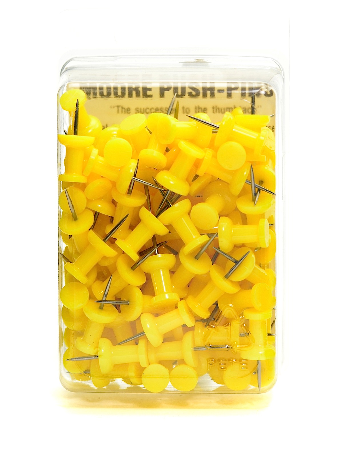Push Pins Yellow Plastic Pack Of 100