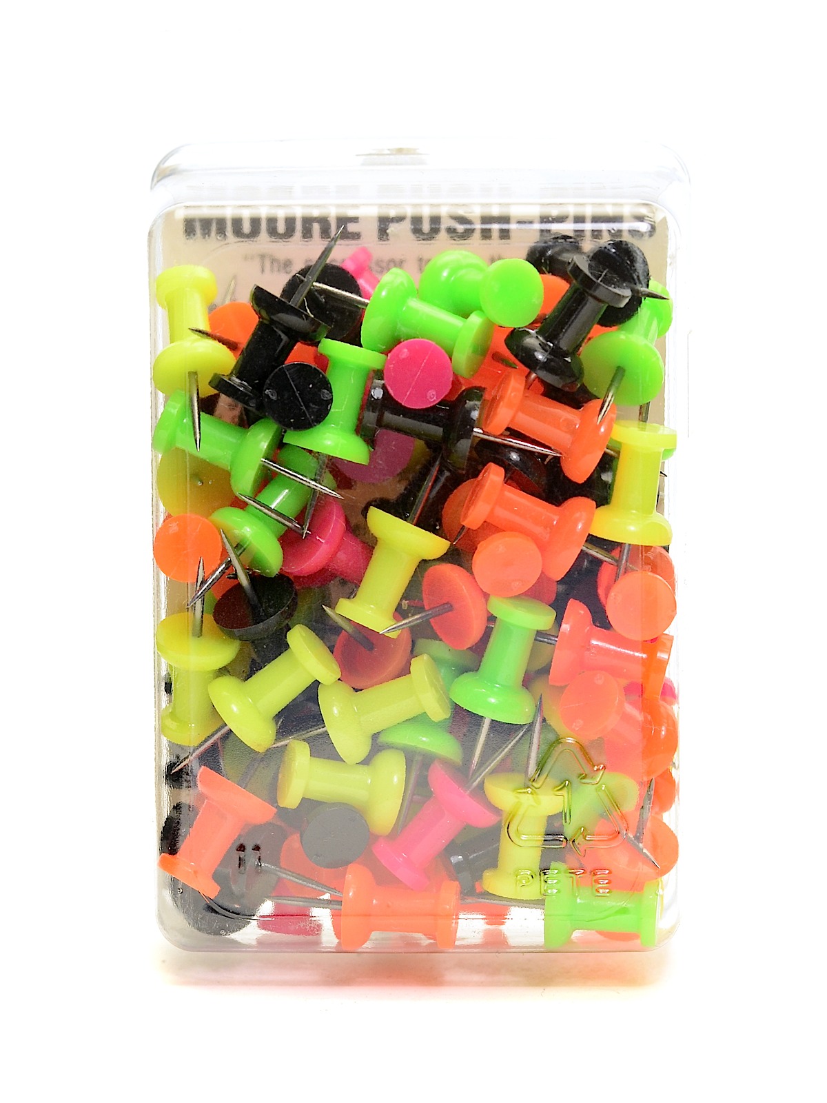 Push Pins Assorted Day-glo Plastic Pack Of 100