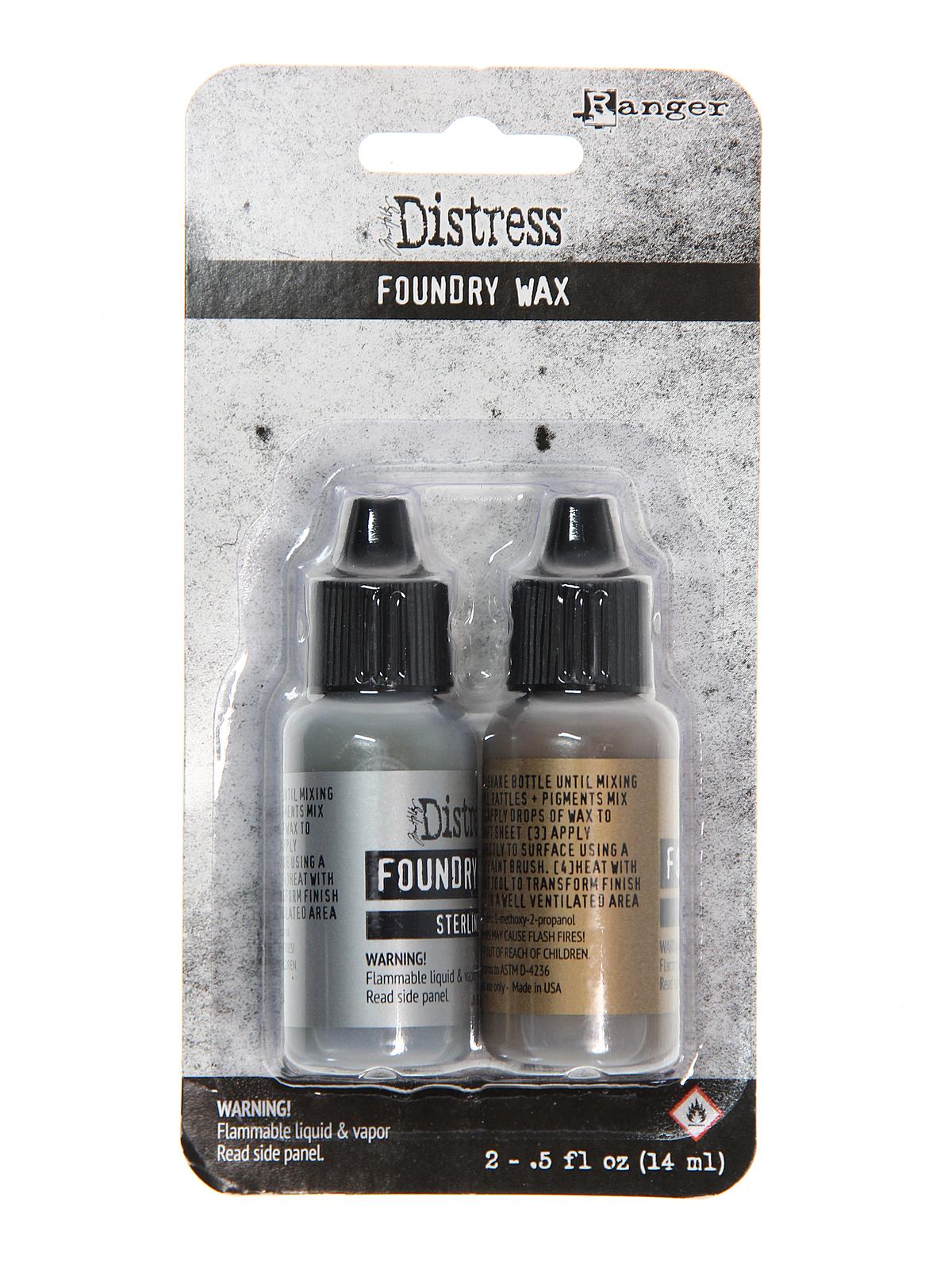 Tim Holtz Foundry Wax kit #2 sterling statue pack of 2 bottles