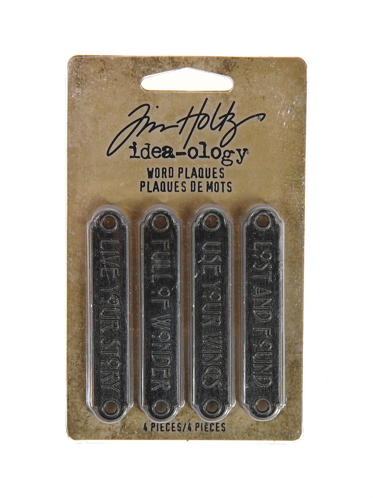 Idea-ology Findings word plaques pack of 4