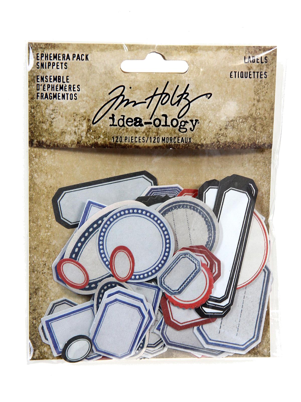 Idea-ology Paperie snippets ephemera labels 120 pieces