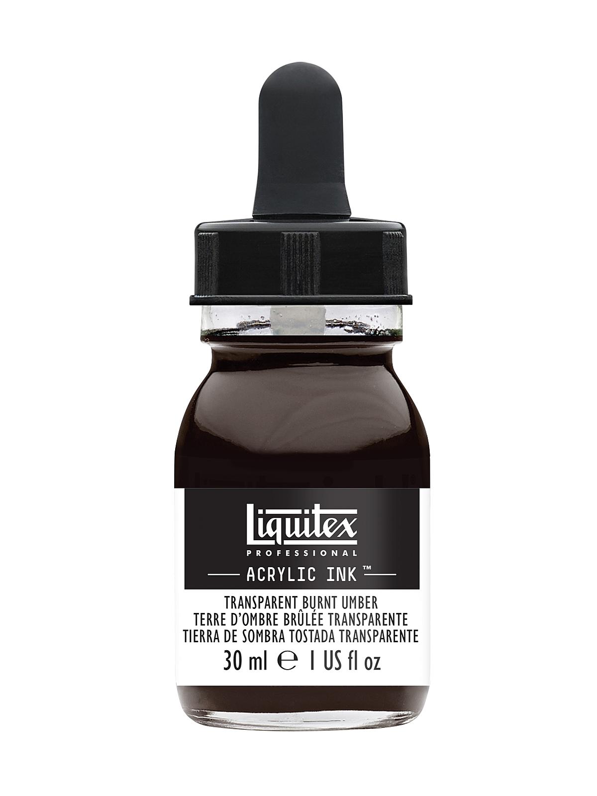 Professional Acrylic Inks transparent burnt umber 130 30 ml