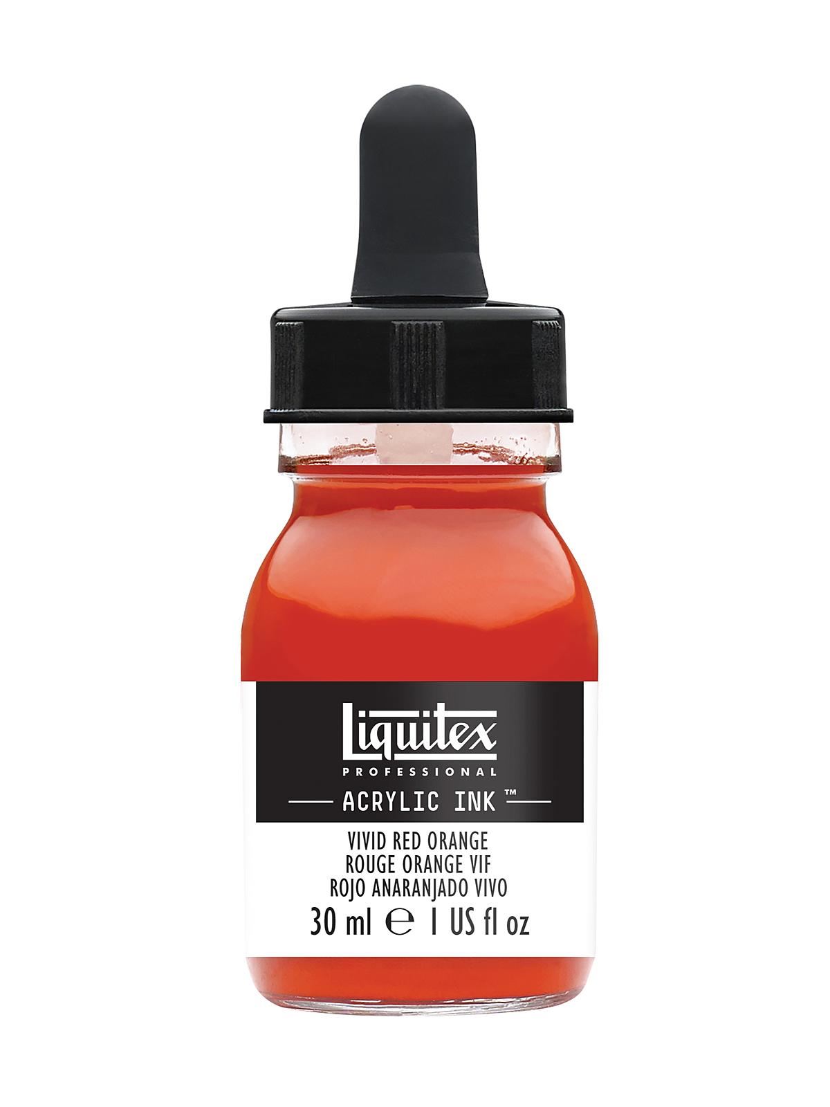 Professional Acrylic Inks vivid red orange 620 30 ml