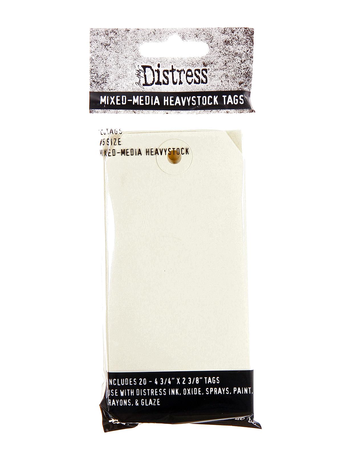 Tim Holtz Distress Mixed Media Heavystock #5 4 3 4 in. x 2 3 8 in. pack of 20 tags
