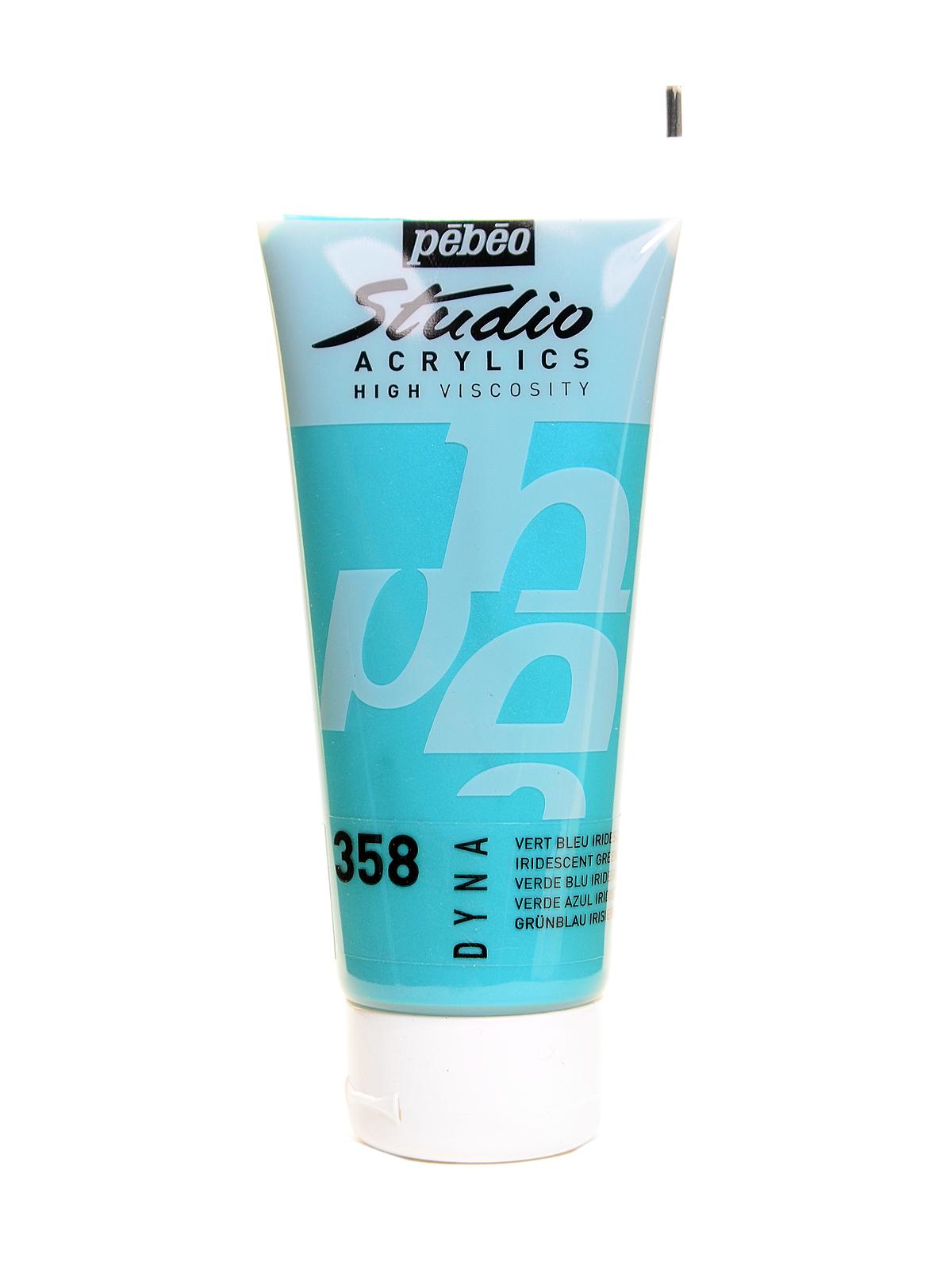 Studio Acrylic Paint iridescent green blue 100 ml