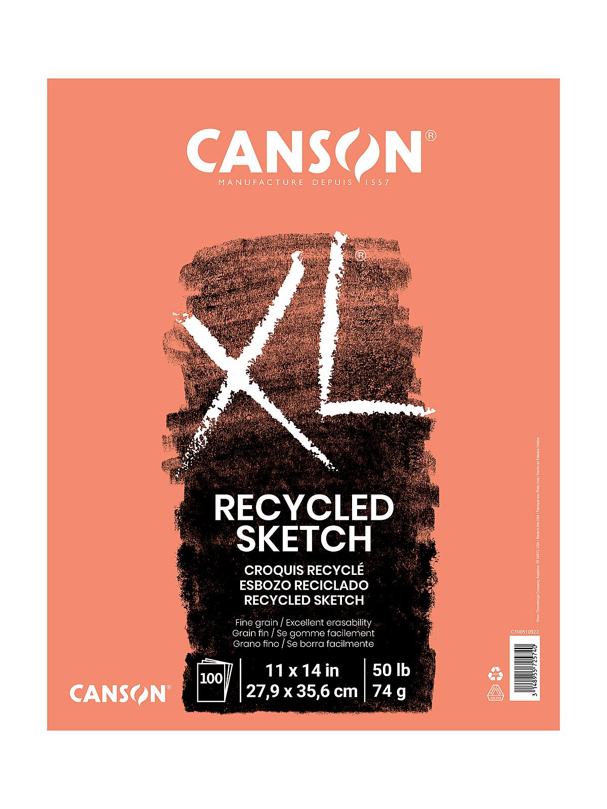 XL Recycled Sketch Pads 11 in. x 14 in. pad of 100 sheets fold-over