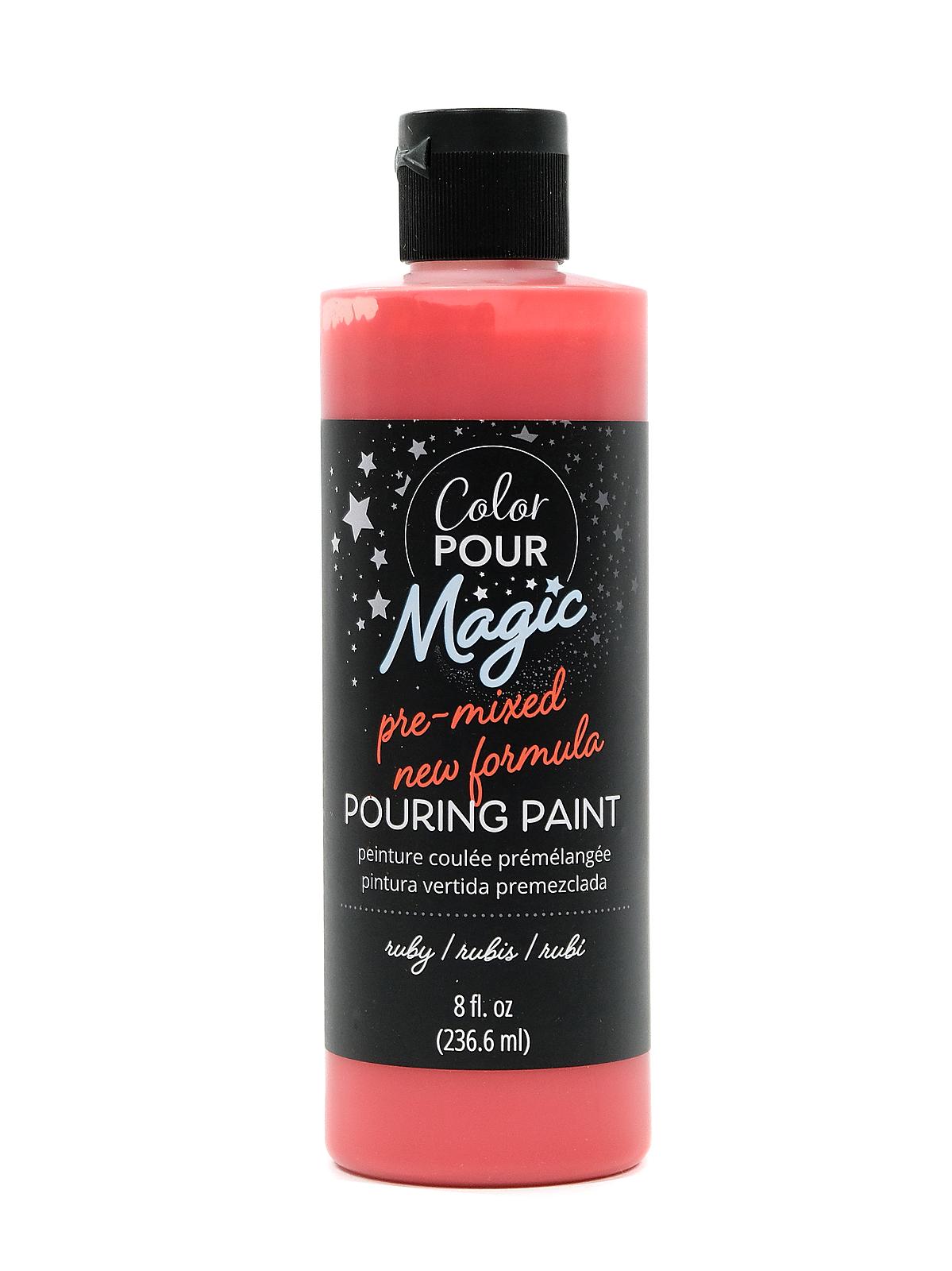 Color Pour Magic Pre-Mixed Pouring Paint ruby 8 oz. bottle