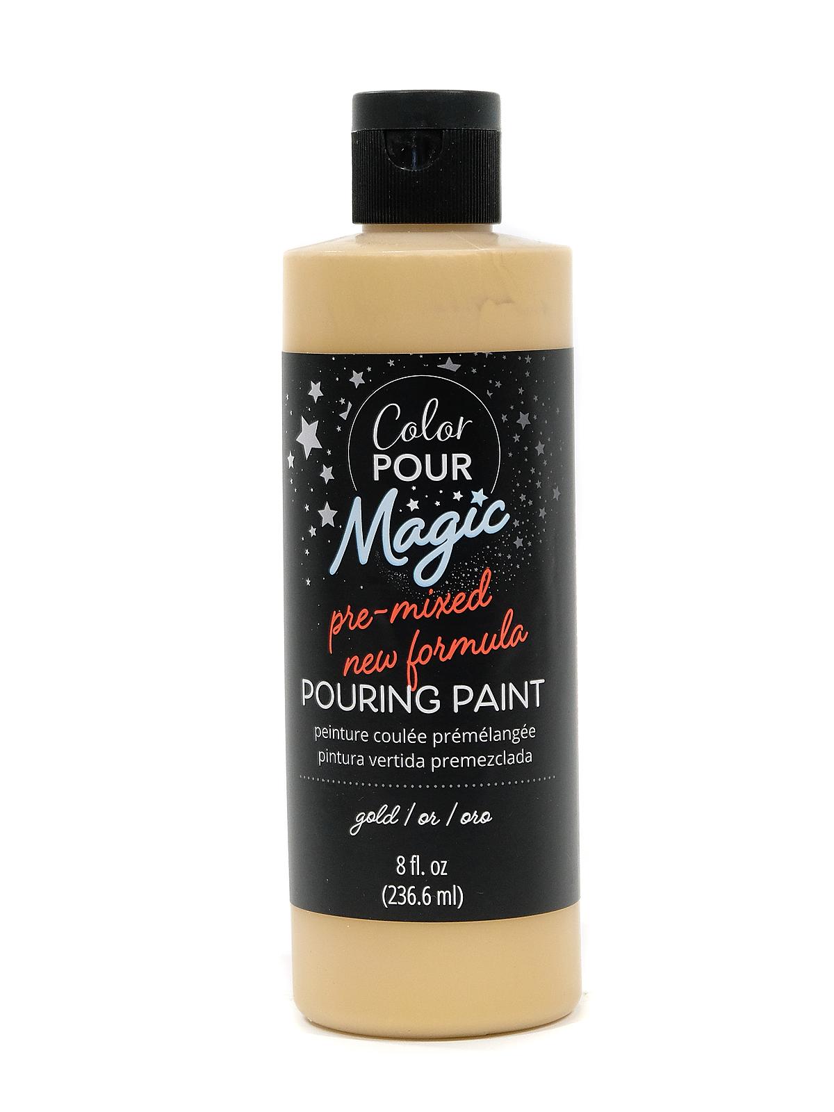 Color Pour Magic Pre-Mixed Pouring Paint metallic gold 8 oz. bottle